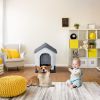 26 inch Plastic Dog House, Indoor Outdoor Doghouse Pet House with Air Vents and Elevated Floor