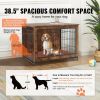 VEVOR Dog Crate Furniture, 38 inch Wooden Dog Crate with Double Doors, Heavy-Duty Dog Cage End Table with Multi-Purpose Removable Tray