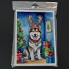 Alaskan Malamute Christmas Reindeer Greeting Cards Pack of 8 Blank Cards with Envelopes Whimsical A7 Size 5x7 Blank Note Cards