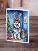 Alaskan Malamute Christmas Reindeer Greeting Cards Pack of 8 Blank Cards with Envelopes Whimsical A7 Size 5x7 Blank Note Cards