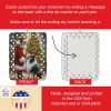 Collie and Santa Claus Porcelain Ornament Christmas Tree Hanging Decorations for Home Christmas Holiday, Rectangle, Gift, Multicolor